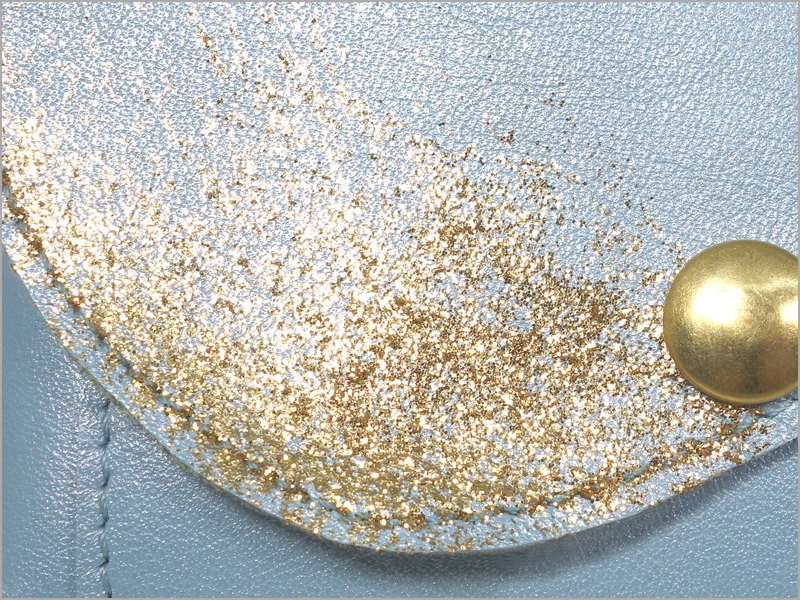 Portefeuille porte-monnaie femme cuir véritable paillettes peintes à la main