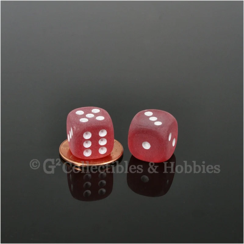 D6 12mm Frosted 10pc Dice Set - Red & Blue