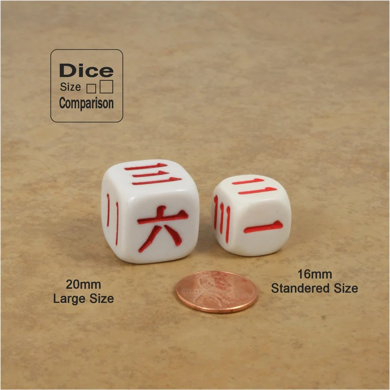D6 Japanese Kanji Large 20mm Dice Set - Set of 6