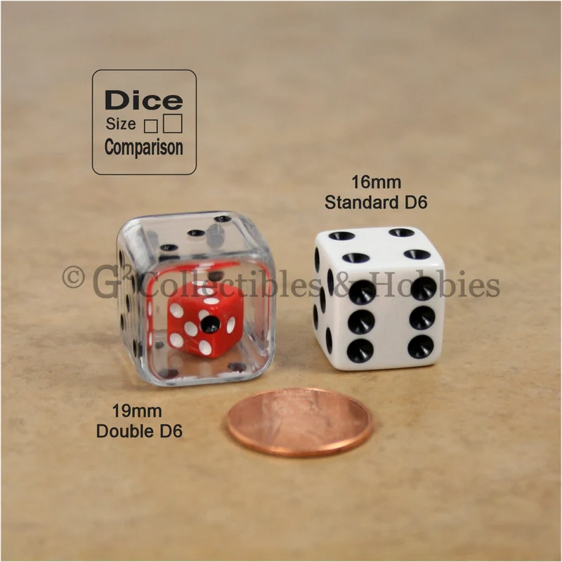 D6 19mm Double Dice 18pc Dice & Bag Set