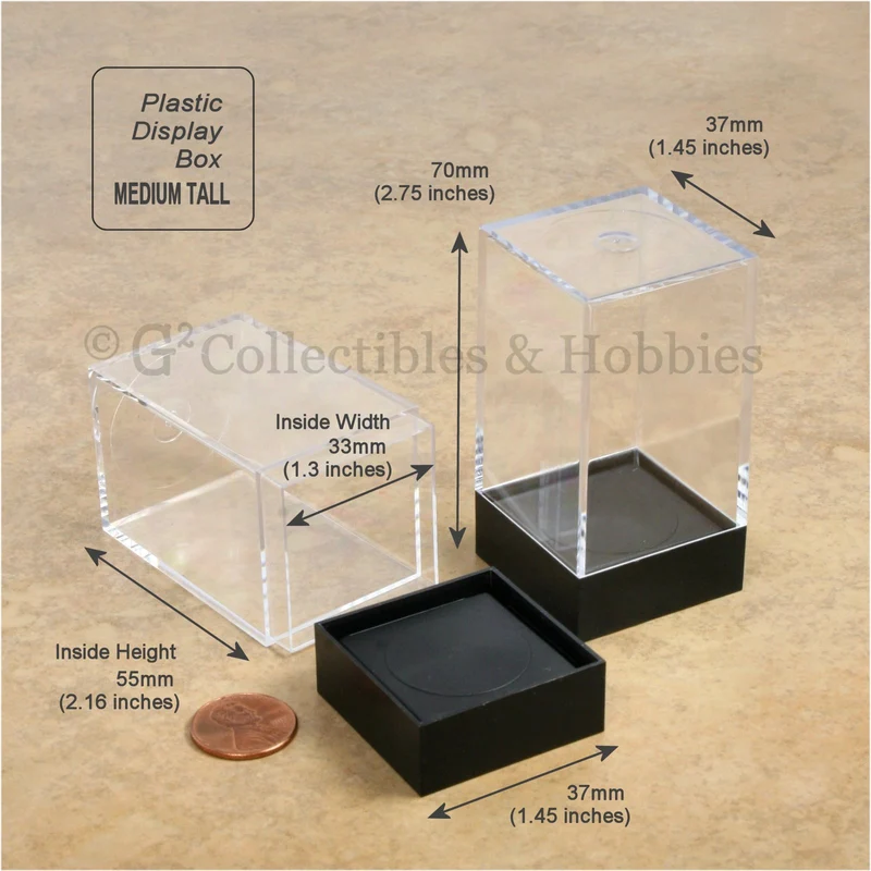 Plastic Display/Dice Box - Medium Tall Set 24 Boxes