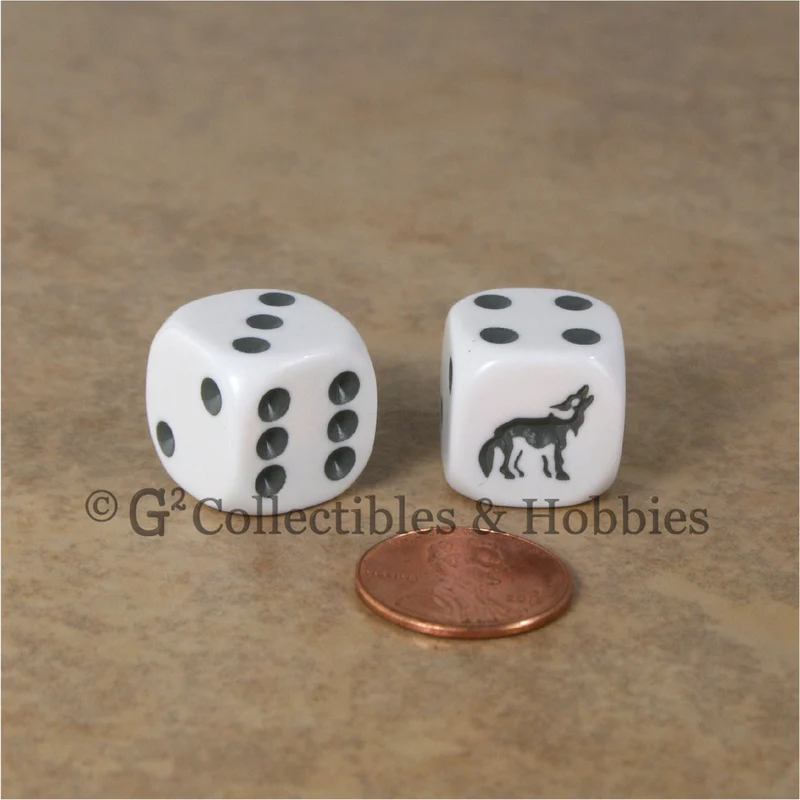 Wolf 6pc Dice Set - White