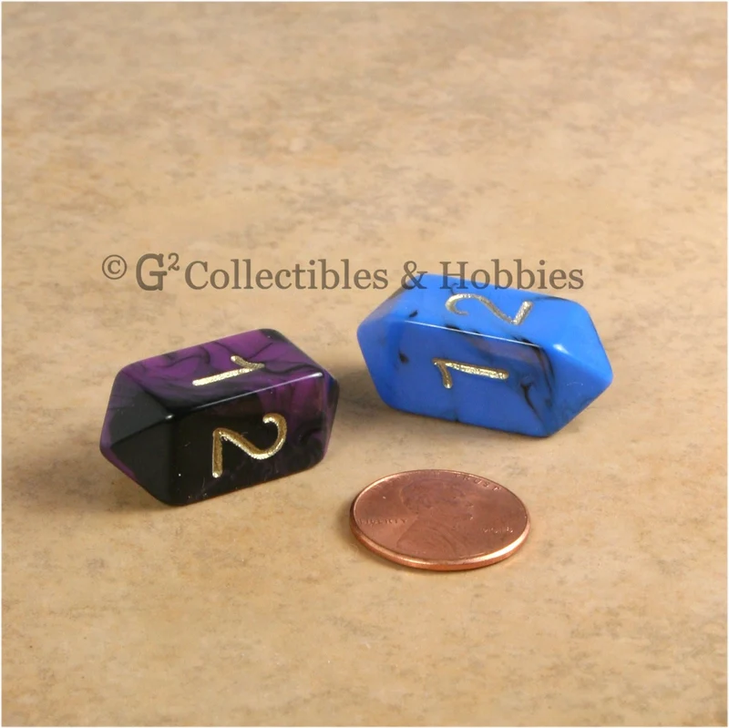 D4 Crystal Oblivion Dice 2pc Set - Blue & Purple