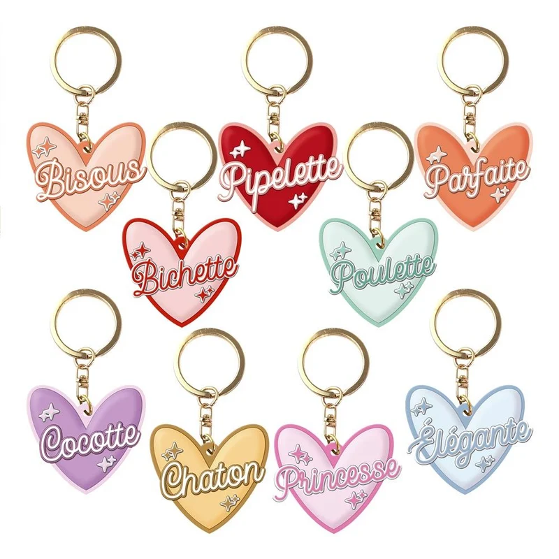 Porte-clés Coeurs Colorés