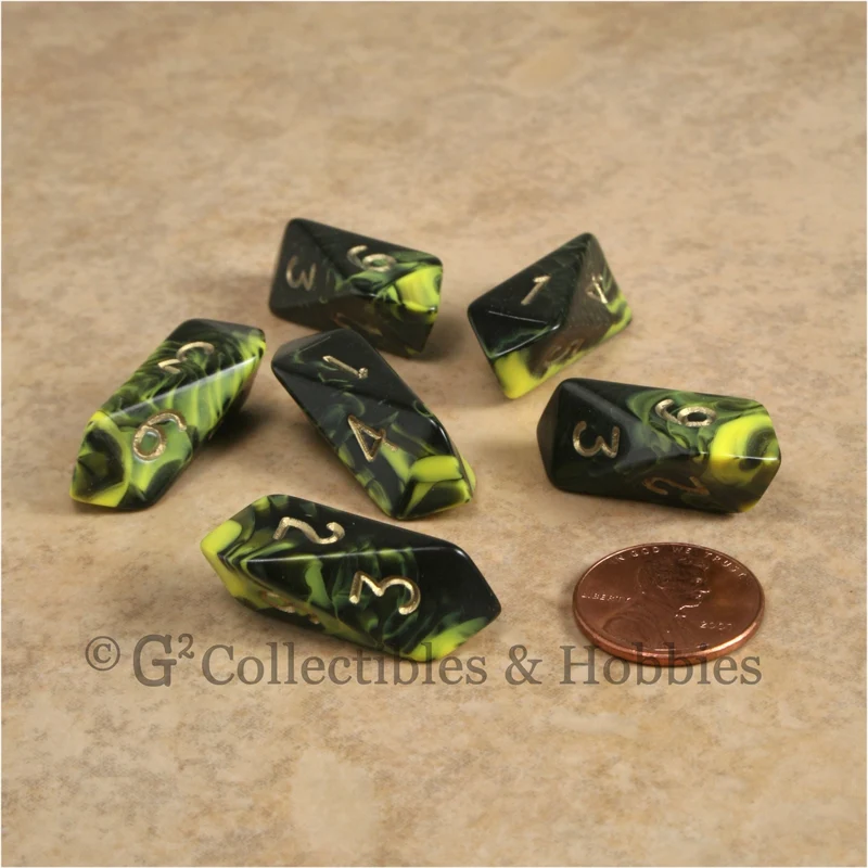 D6 Crystal Oblivion Dice 6pc Set - Yellow