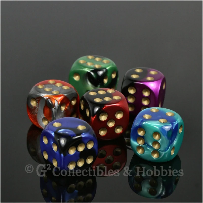 D6 16mm Gemini 6pc Dice Set - 6 Colors