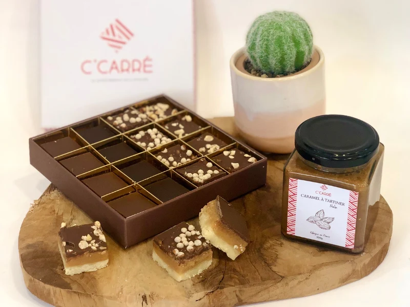 Coffret 16 Shortbread Classic’Crunch + 1 pot de caramel