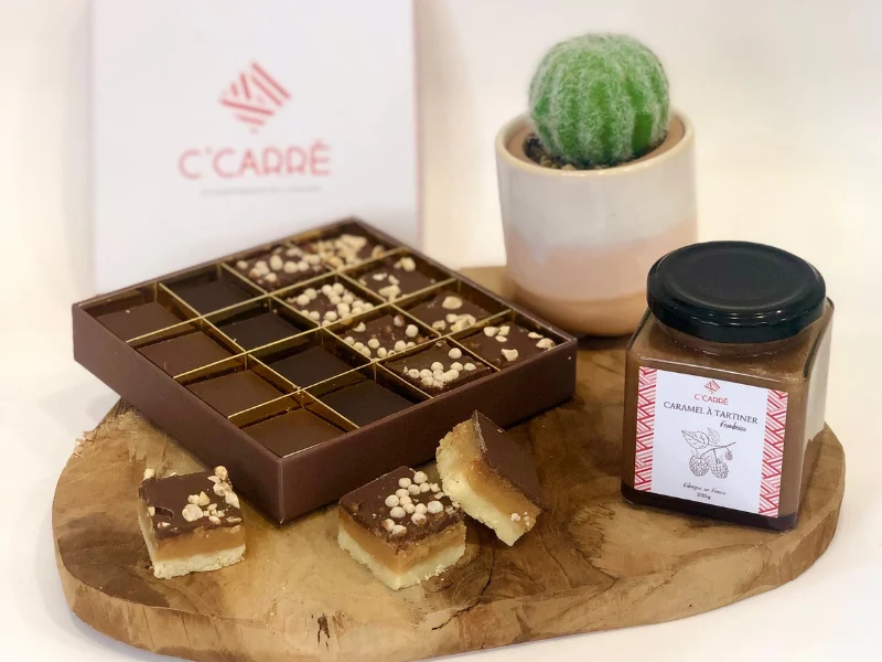 Coffret 16 Shortbread Classic’Crunch + 1 pot de caramel