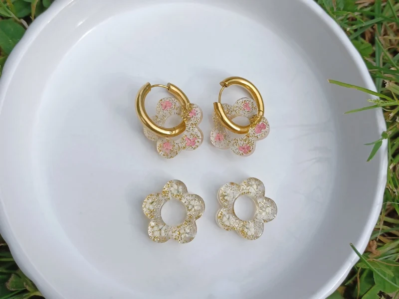 Créoles florales et sa paire d'interchangeables