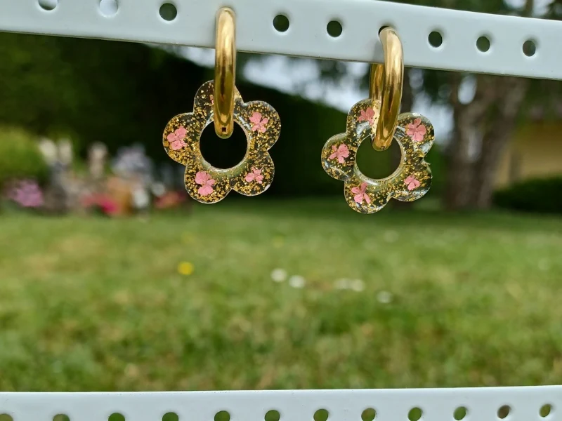 1 Paire de Créoles Florales