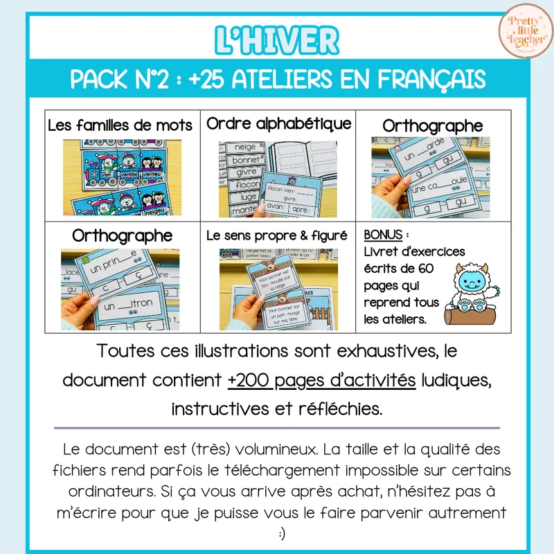 Tous les Packs 2 Français pour toute l'année