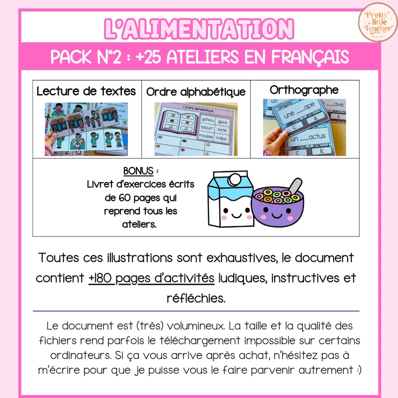 Tous les Packs 2 Français pour toute l'année
