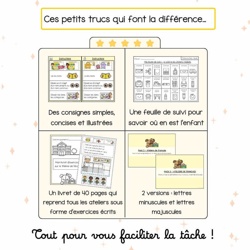 Tous les Packs 2 Français pour toute l'année