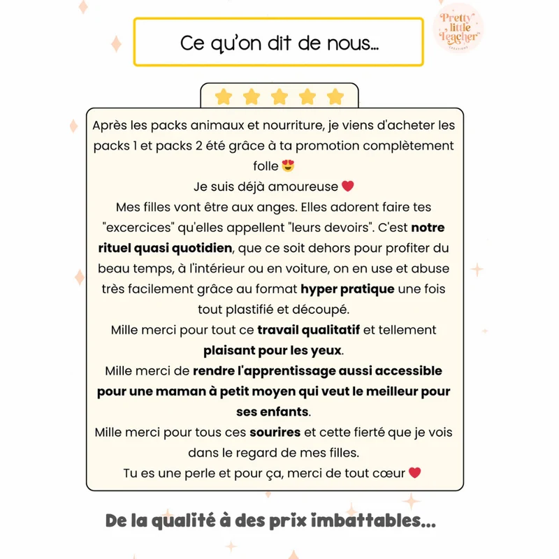 Tous les Packs Maternelle pour toute l'année