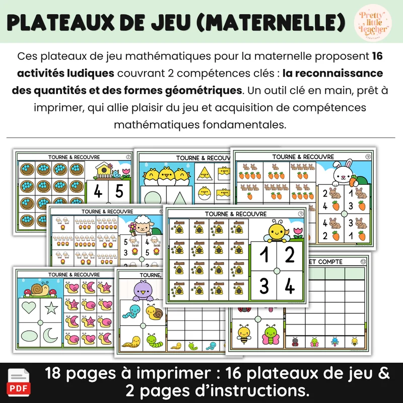 16 plateaux de jeu sur le printemps