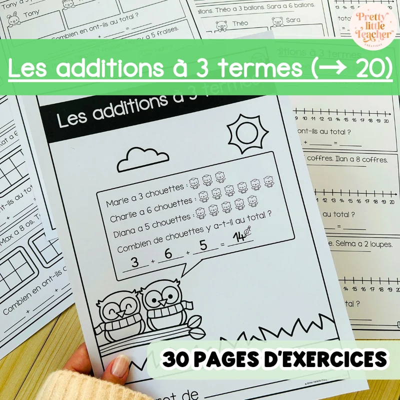 Livret : les additions à 3 termes (→ 20)