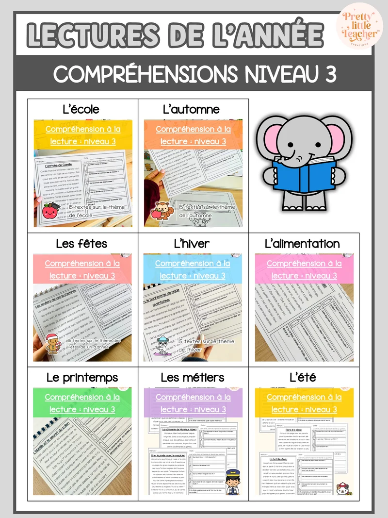 Pack annuel : compréhensions à la lecture niveau 3