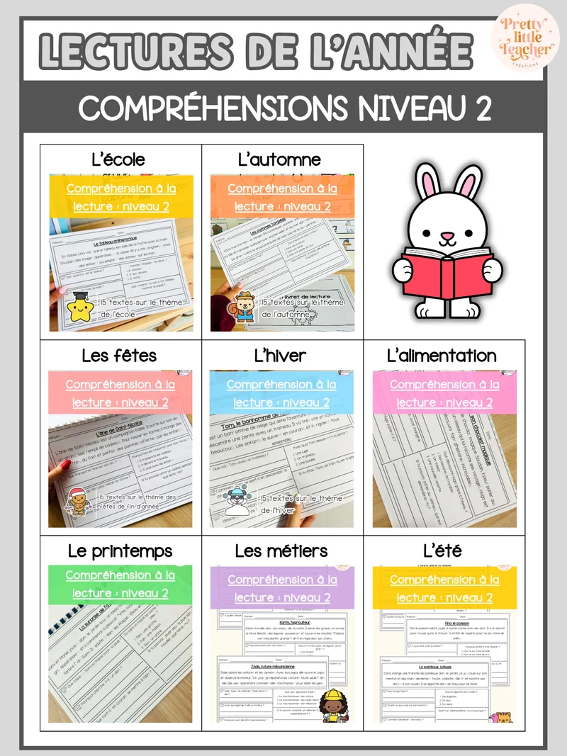 Pack annuel : compréhensions à la lecture niveau 2