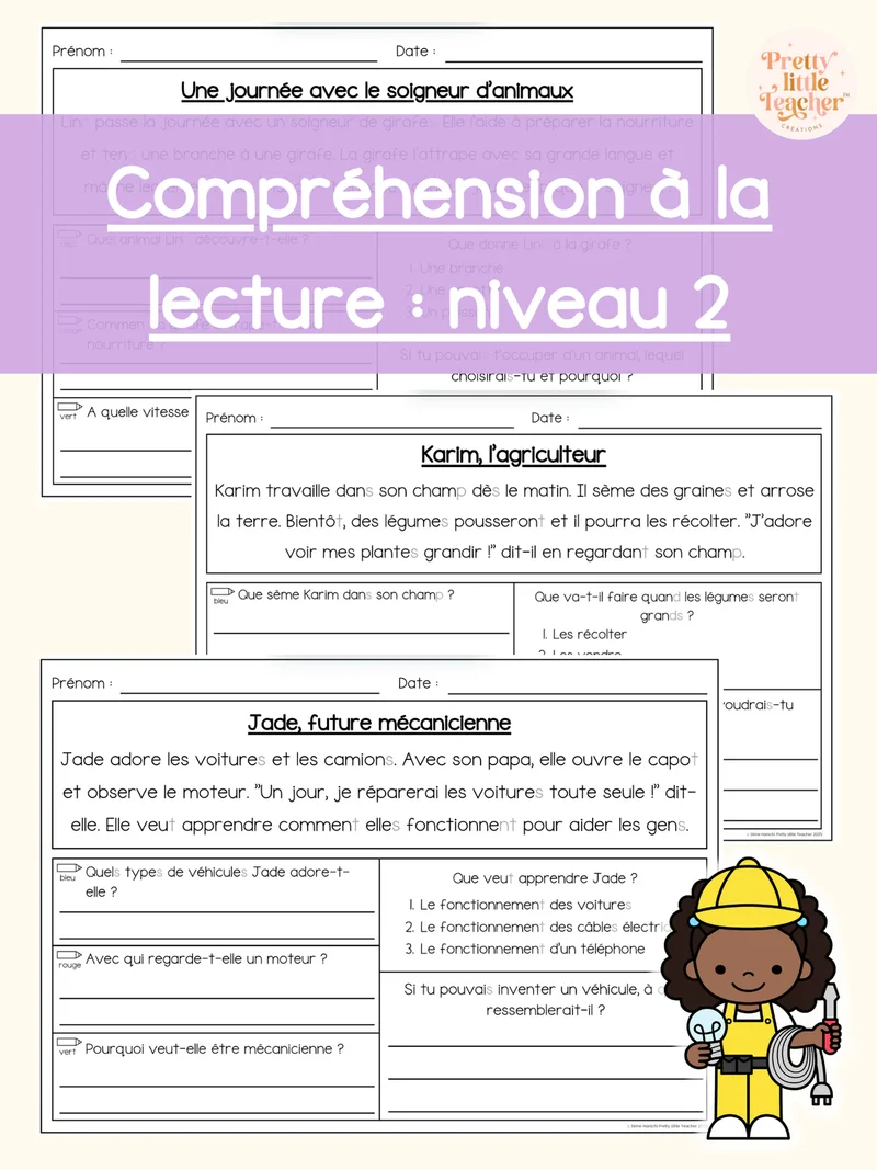 Pack annuel : compréhensions à la lecture niveau 2