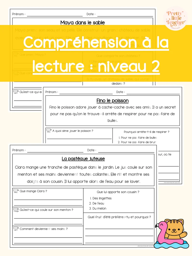 Pack annuel : compréhensions à la lecture niveau 2