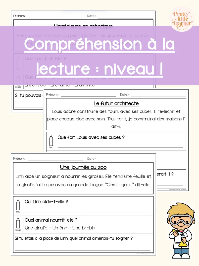Pack annuel : compréhensions à la lecture niveau 1
