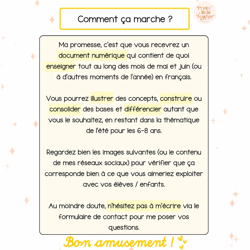Pack 2 Français sur l'été