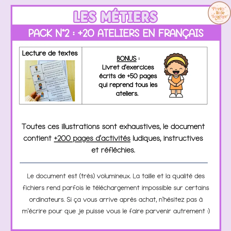 Pack 2 Français sur les métiers