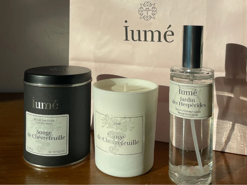 Ensemble bougie parfumée naturelle 180g et parfum d'ambiance 100ml