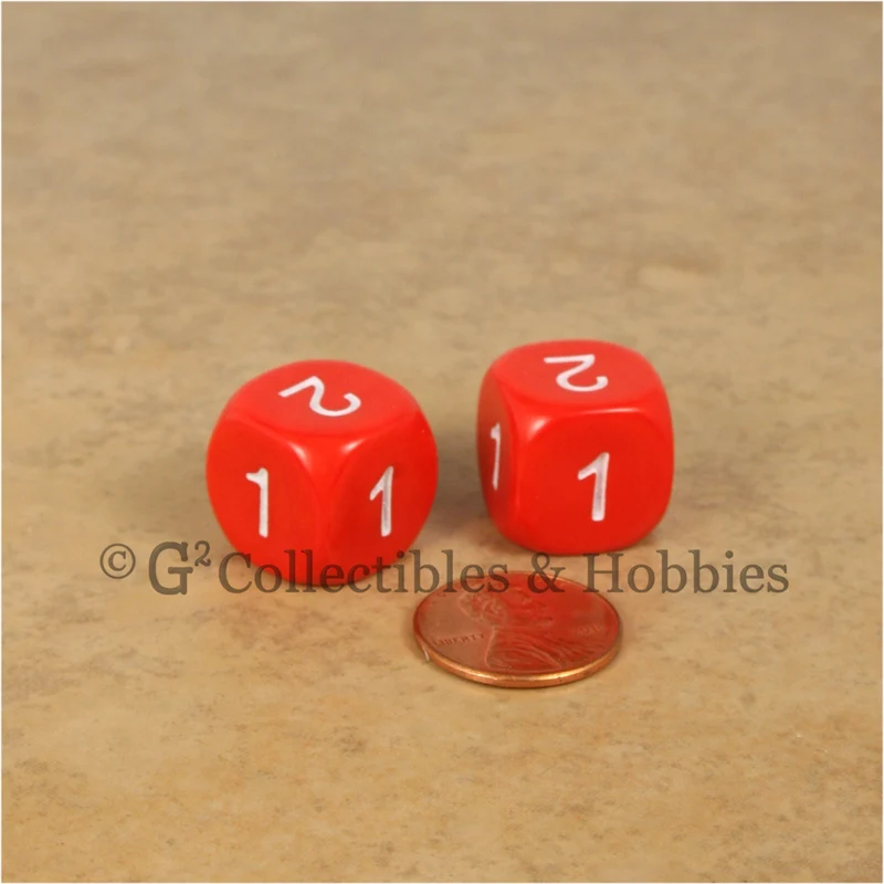 D2 (6 Sided) RPG Dice Set Pair - Red