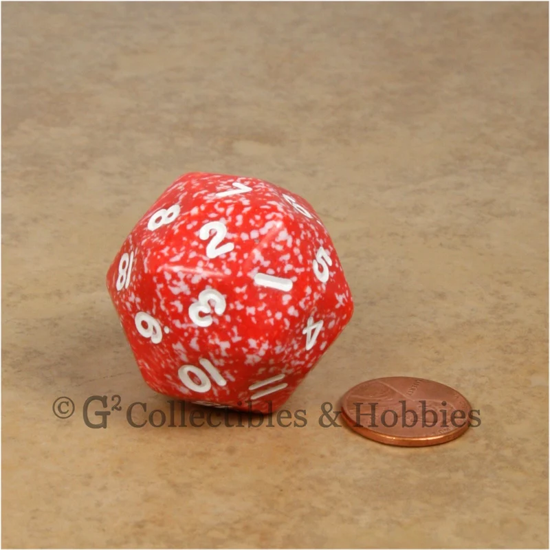 D30 Two Tone Red with White Numbers