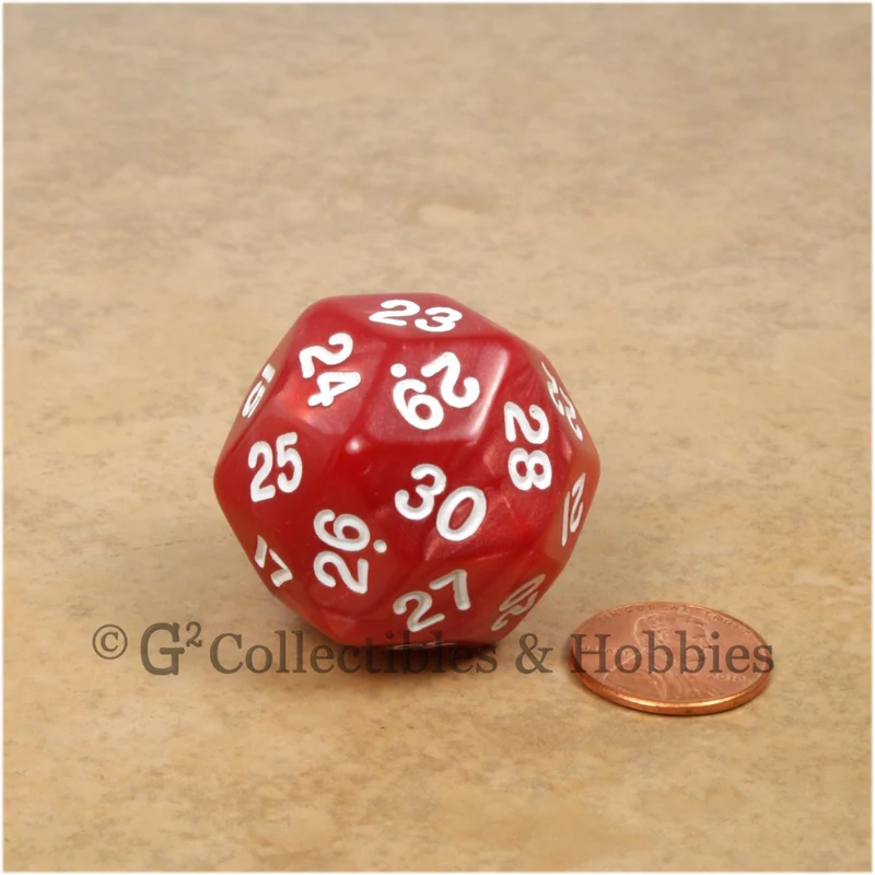 D30 Pearlized Red with White Numbers