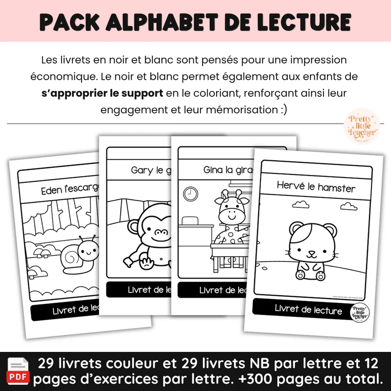 Pack Alphabet pour les petits lecteurs : 29 livrets de lecture + exercices (PDF)