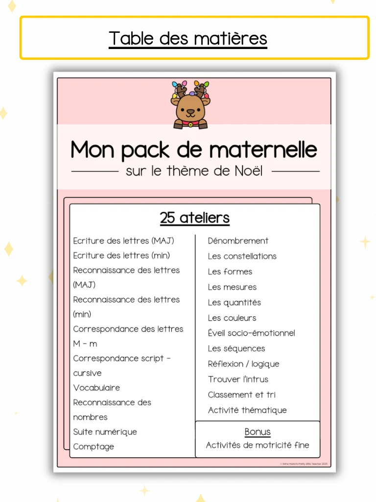 Pack Maternelle sur la fête de Noël