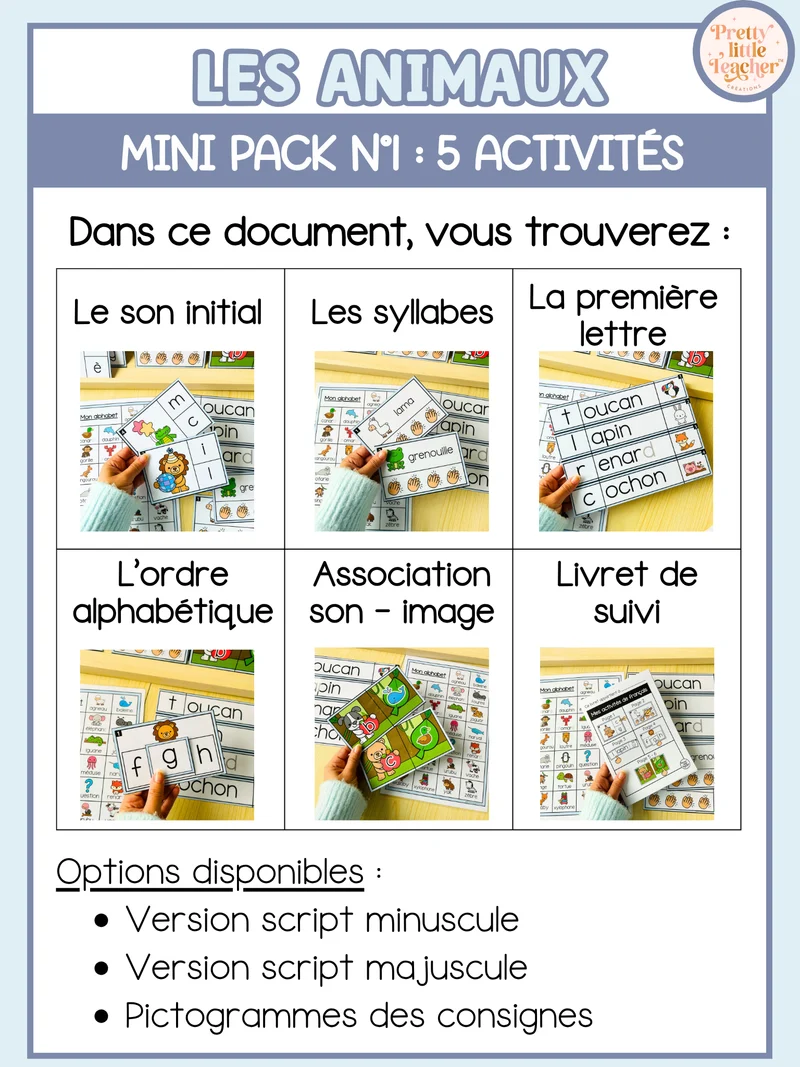 Mini Pack 1 Français sur les animaux