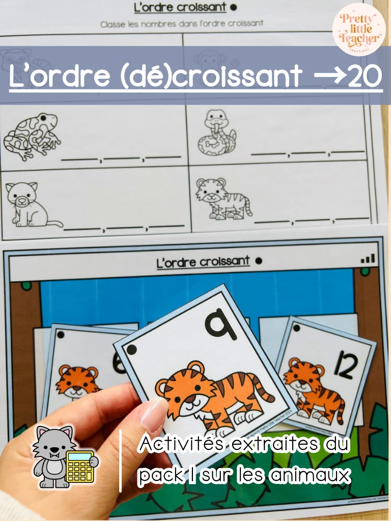 L'ordre (dé)croissant jusqu'à 20 (3x)