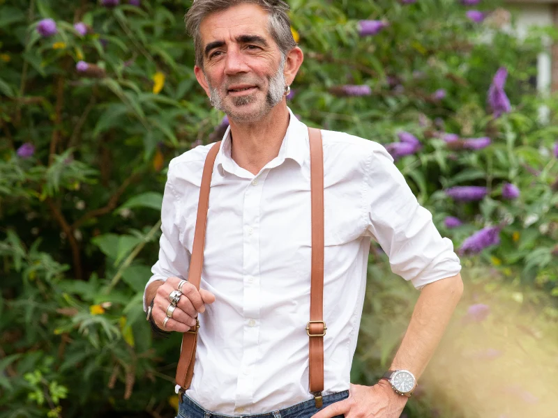 Bretelles en cuir