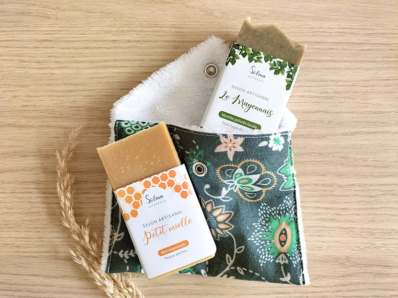 Coffret 2 savons & pochette à savon - non parfumé