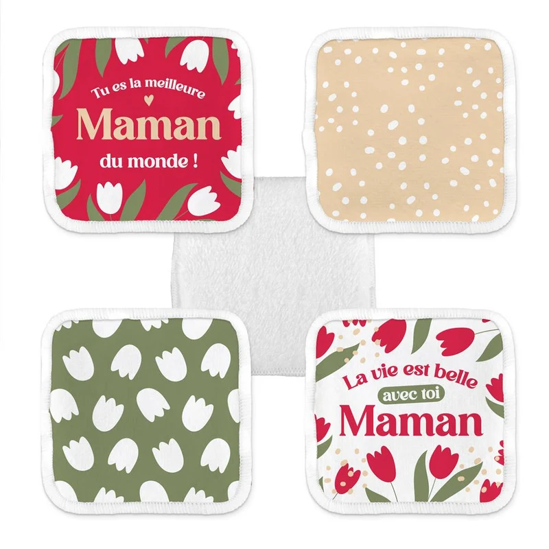 Lot de 2 cotons démaquillants Maman