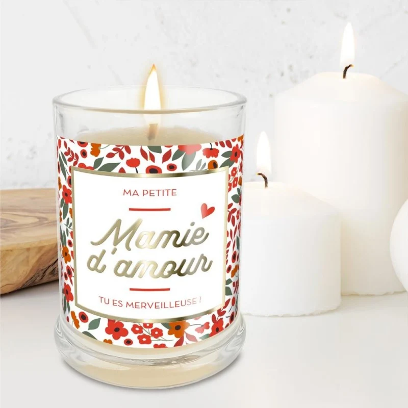 Bougie en verre "Mamie d'amour"