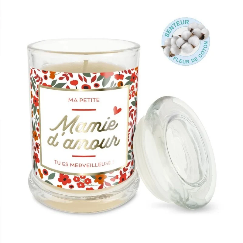 Bougie en verre "Mamie d'amour"