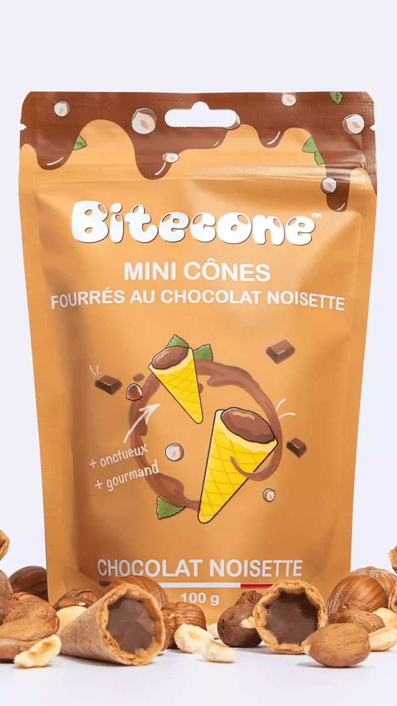 Mini cônes fourrés au chocolat au lait, noisettes ou caramel : la meilleure partie de la glace !