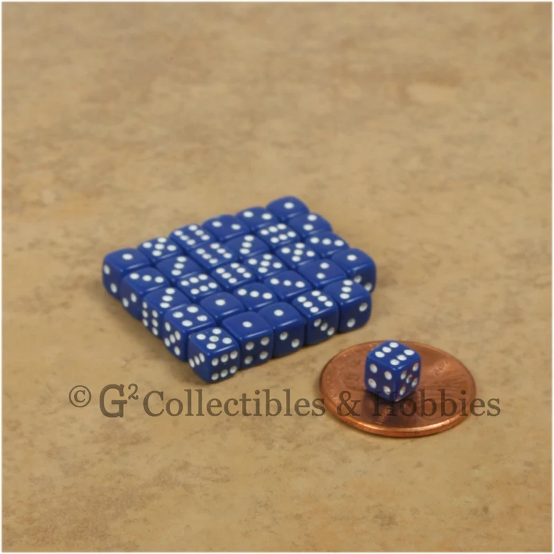 D6 5mm Deluxe Rounded Edge 30pc MINI Dice Set - Opaque Navy Blue