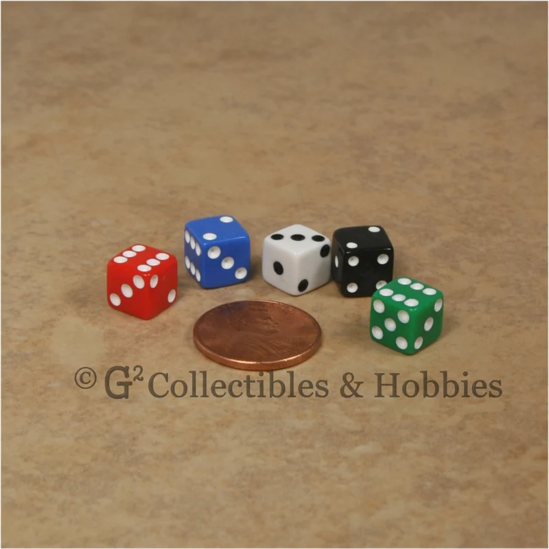 D6 8mm Opaque Multicolored with White/Black Pips 20pc Dice Set