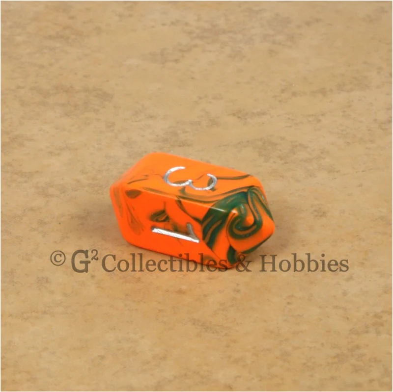 D4 Crystal Toxic Orange Blue with Silver Numbers
