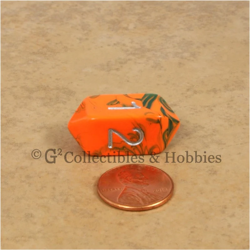 D4 Crystal Toxic Orange Blue with Silver Numbers