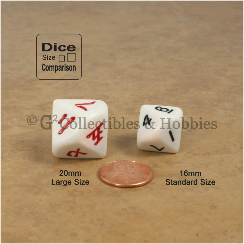 D10 Japanese KANJI Large 20mm Dice Set - Set of 6