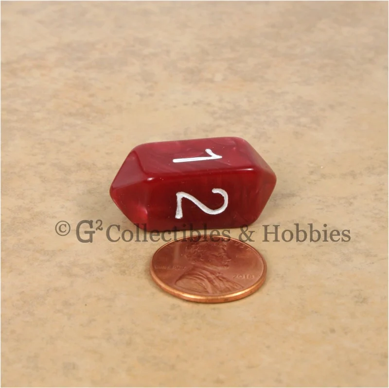 D4 Crystal Pearl Red Die with White Numbers