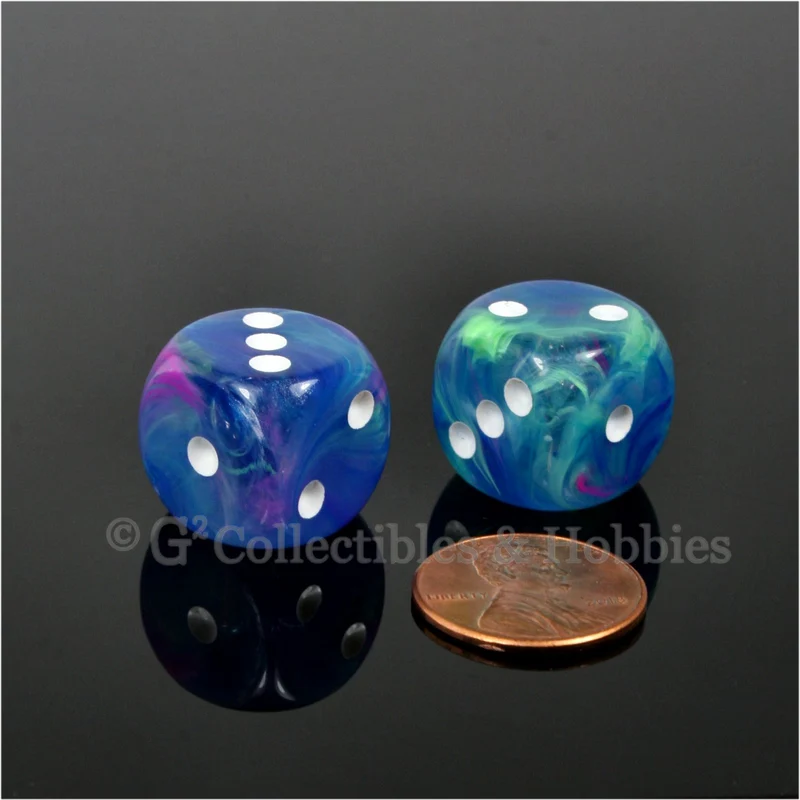 D6 16mm Festive 6pc Dice Set - 3 Colors