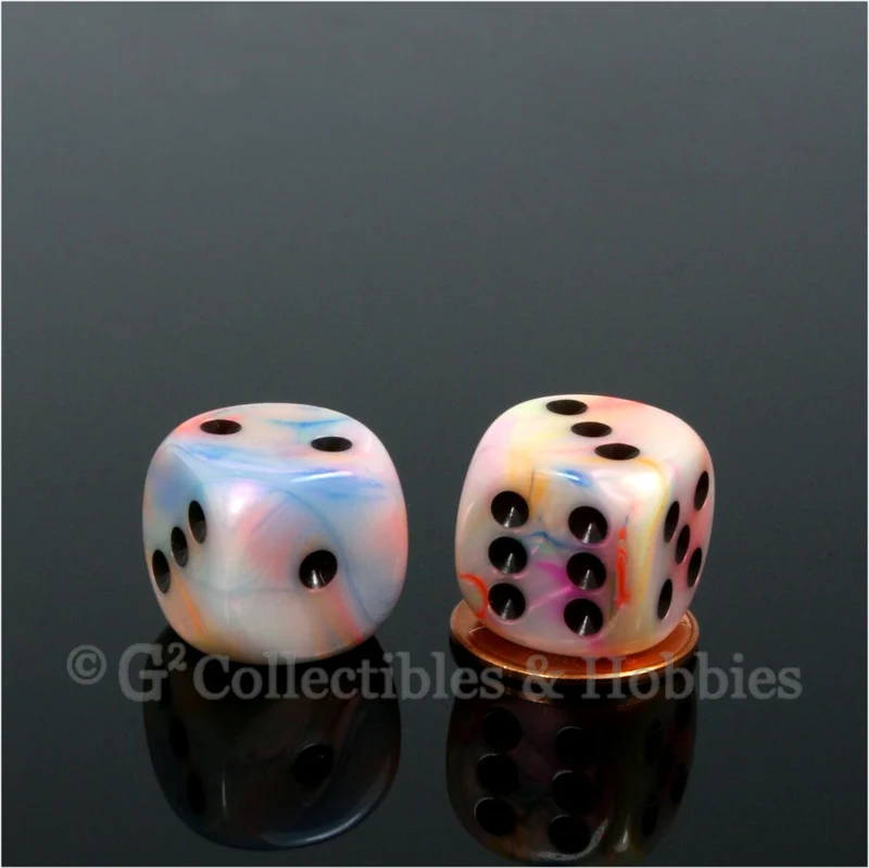 D6 16mm Festive 6pc Dice Set - 3 Colors