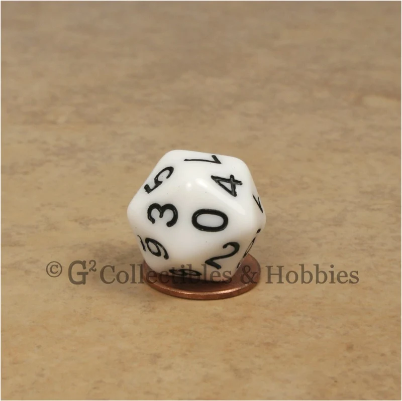 D10 (20 Sided) 0-9 Twice RPG Dice Set 3pc - Blue, Black, White